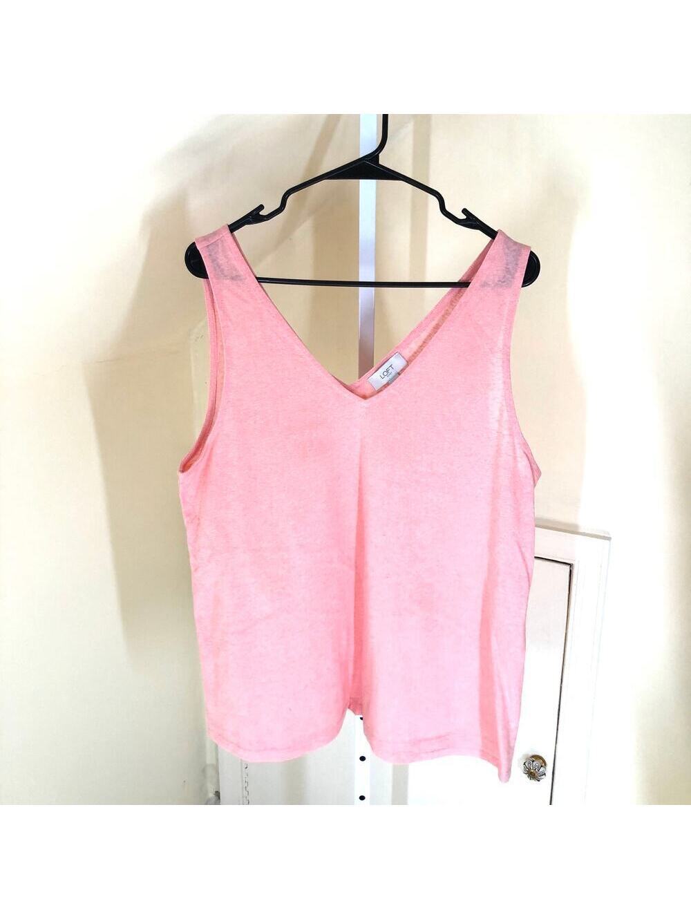 Loft Outlet EUC Women's Pink Sleeveless Tank Size XL